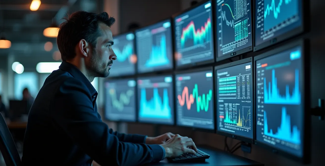 Centre de contrôle énergétique surveillant les flux en temps réel